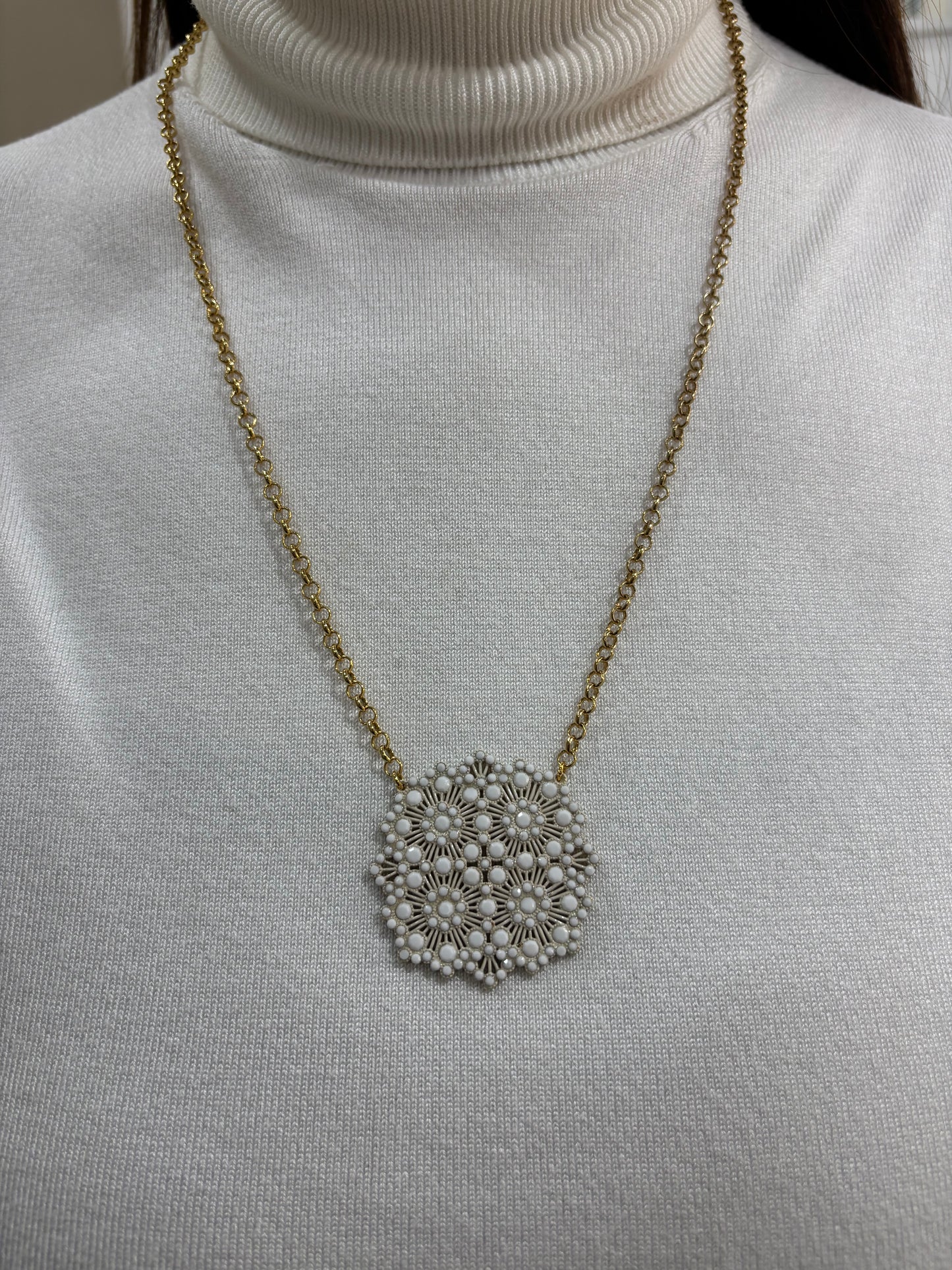 Collana LaGriffe Con Swarovski Bianchi