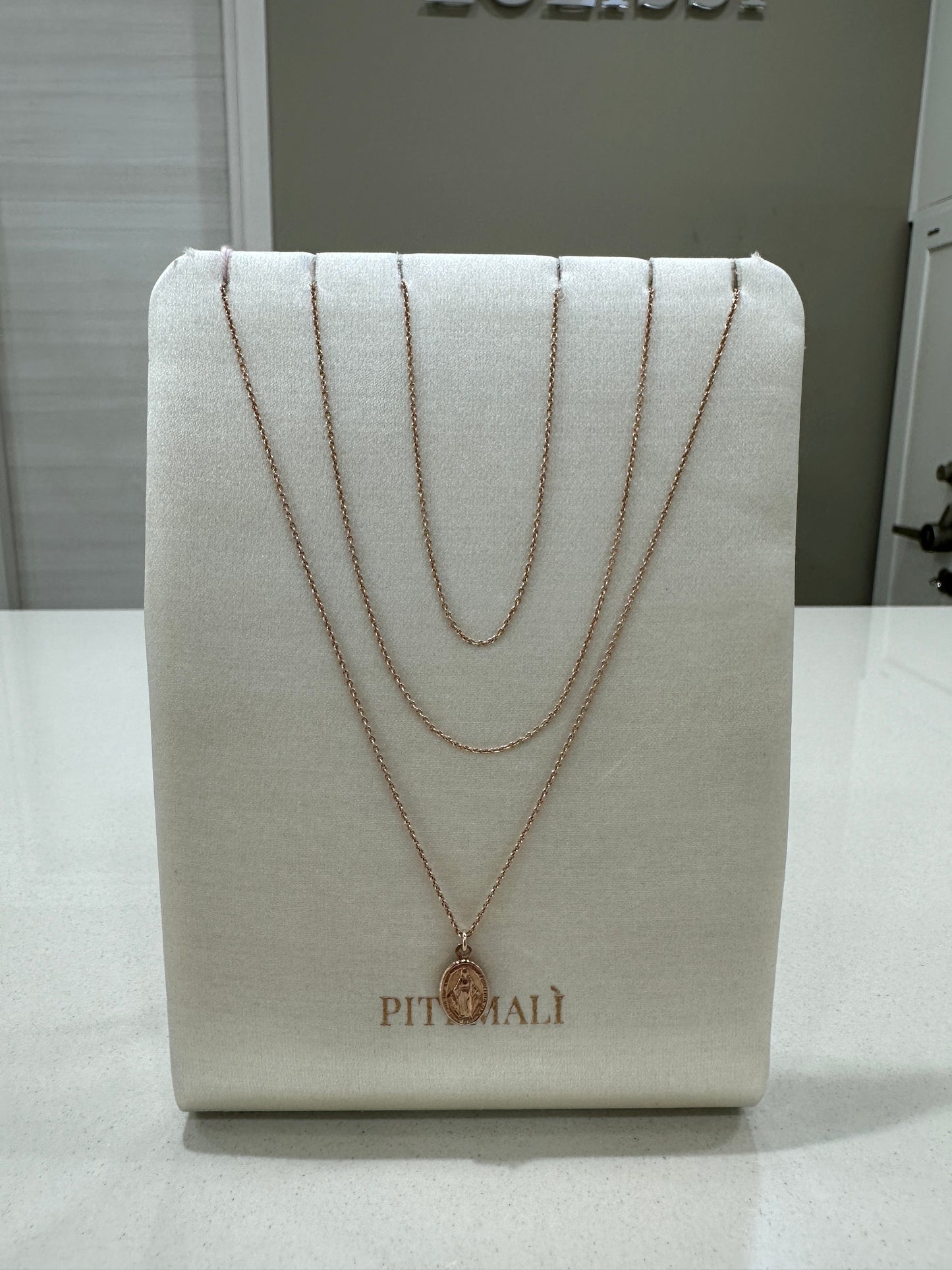 Collana Tre Fili Piti Mali Madonna Miracolosa