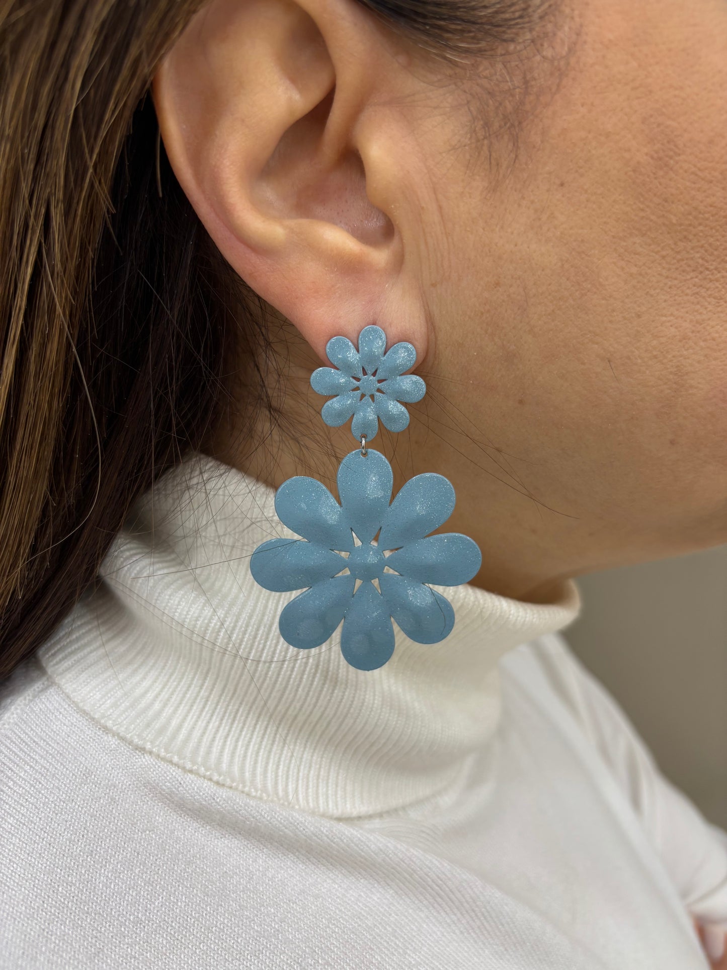 Orecchini LaGriffe Smaltati Azzurro Polvere