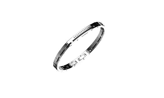 Bracciale Uomo Bikkembergs In Ebano e Diamanti Neri