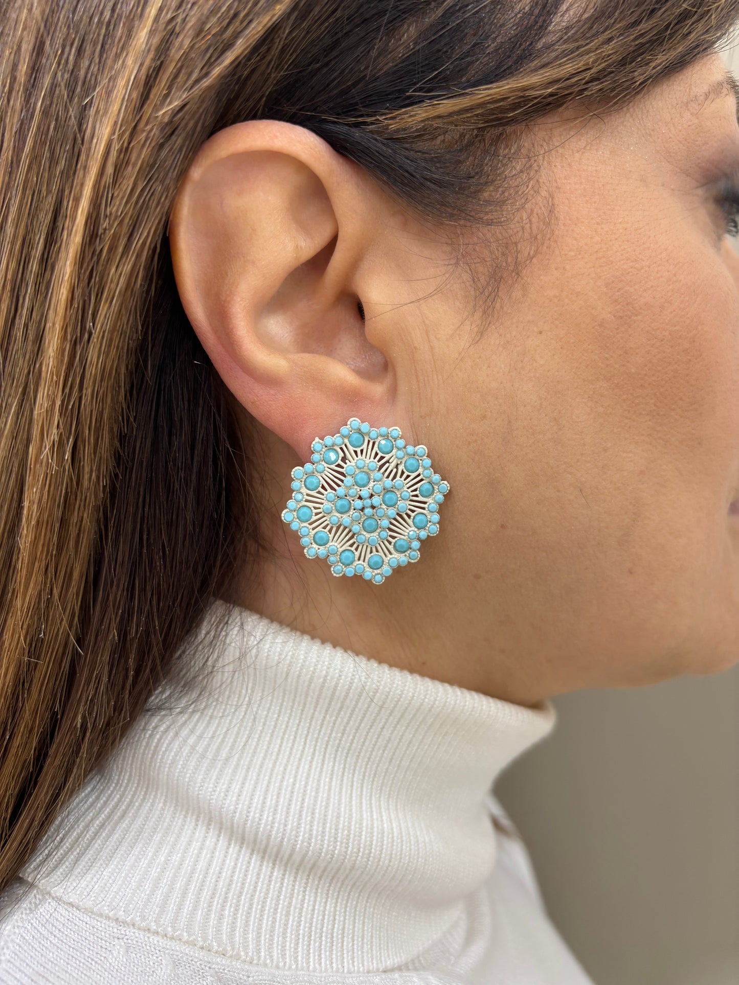 Orecchini LaGriffe Con Swarovski Azzurri
