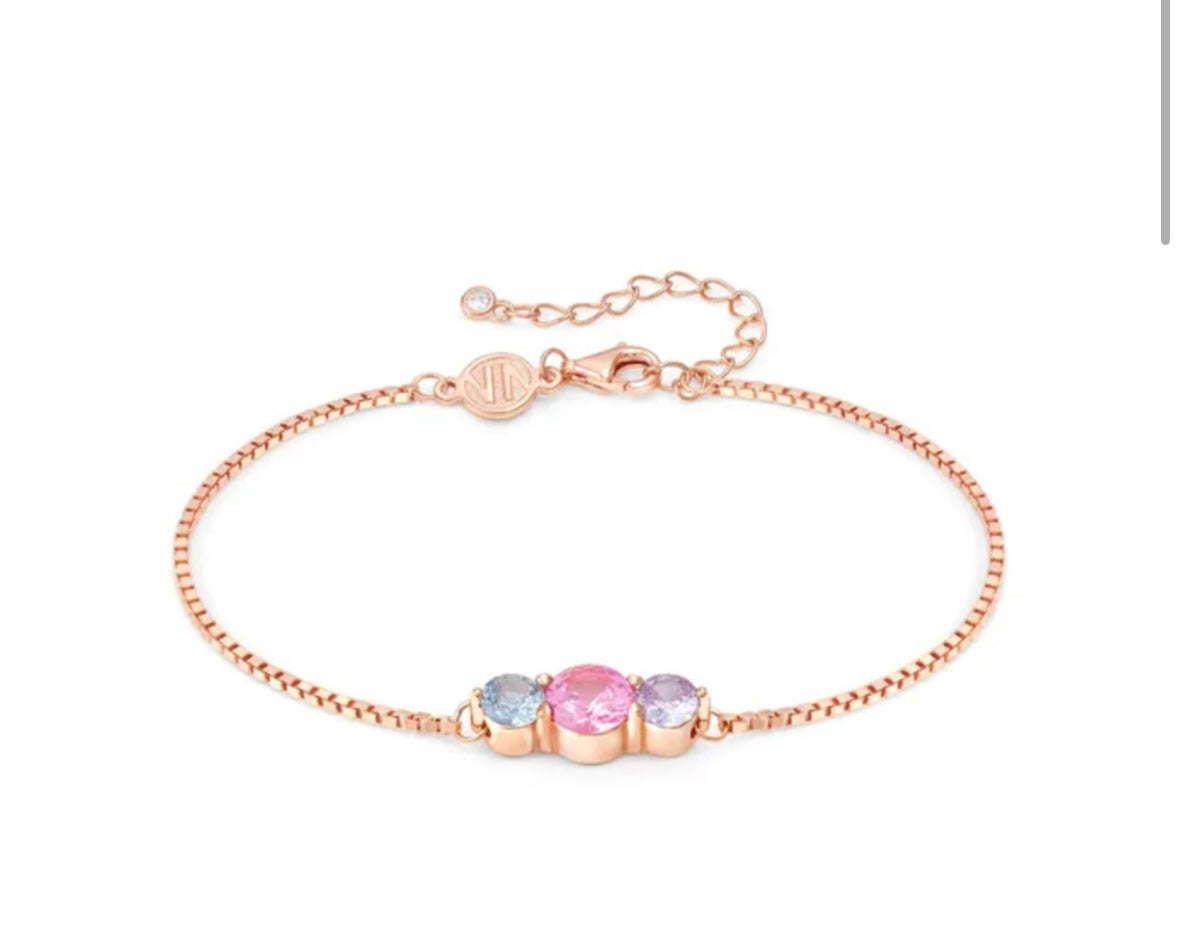 Bracciale Colour Wave Con 3 Pietre Colorate
