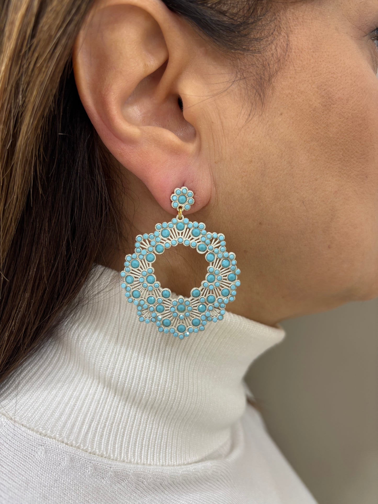 Orecchini LaGriffe Con Swarovski Azzurri