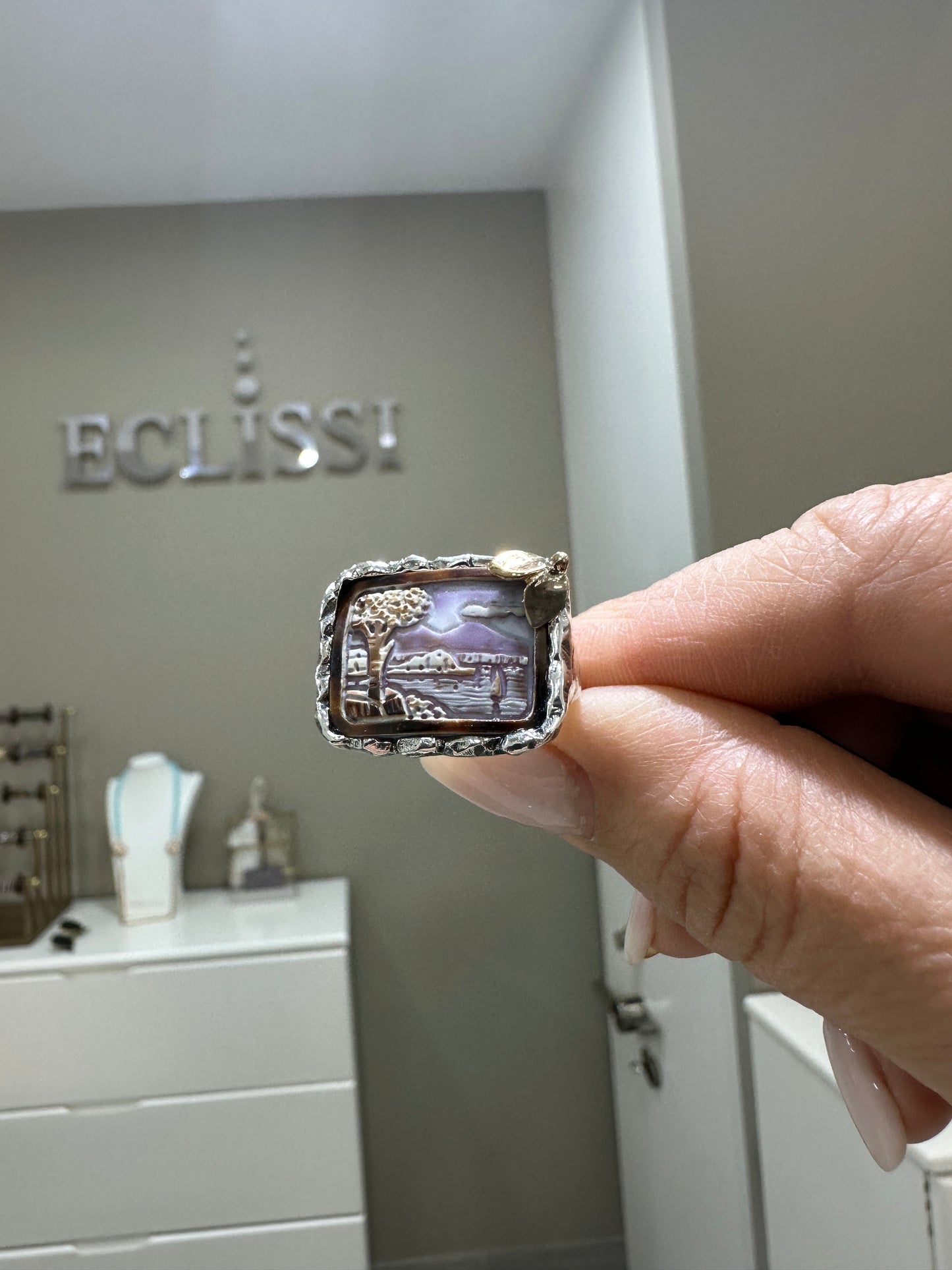 Anello Nemoris Con Cammeo Panorama Di Napoli
