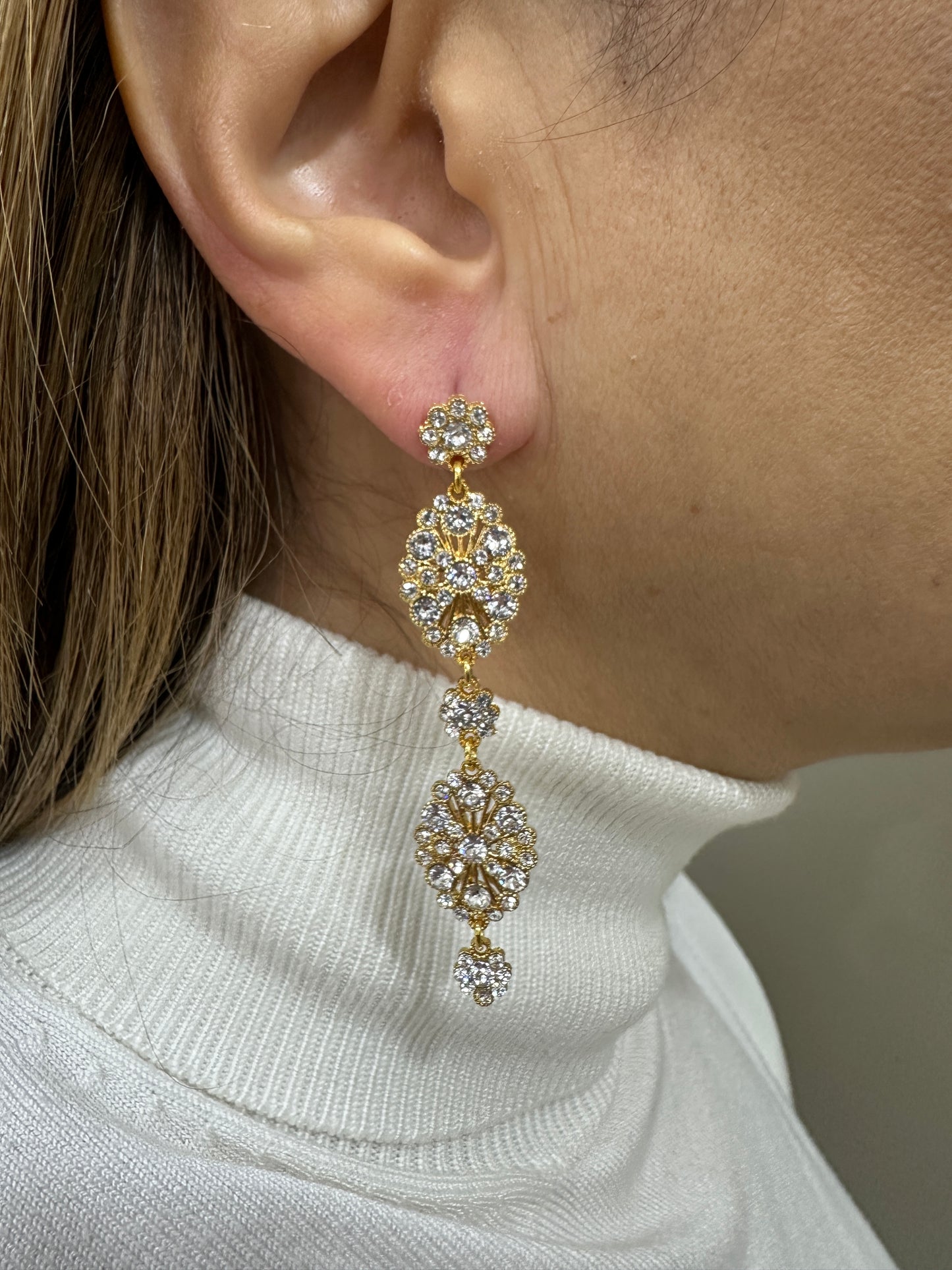 Orecchini LaGriffe Dorati Con Swarovski