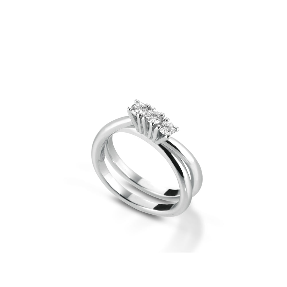Anello Trilogy Marika In Oro 18 Kt Con Diamanti - AN45T
