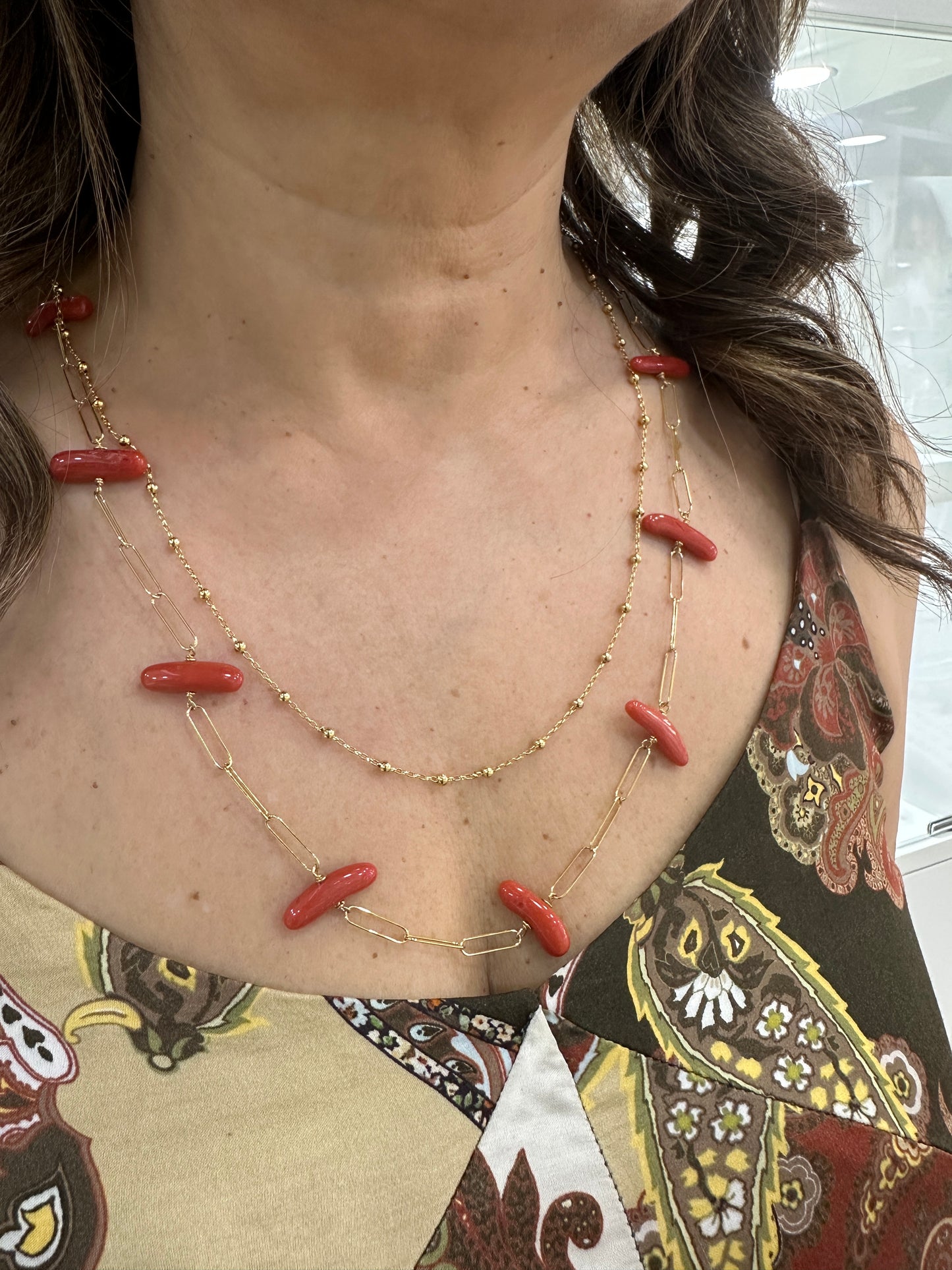Collana in Argento 925 e Corallo