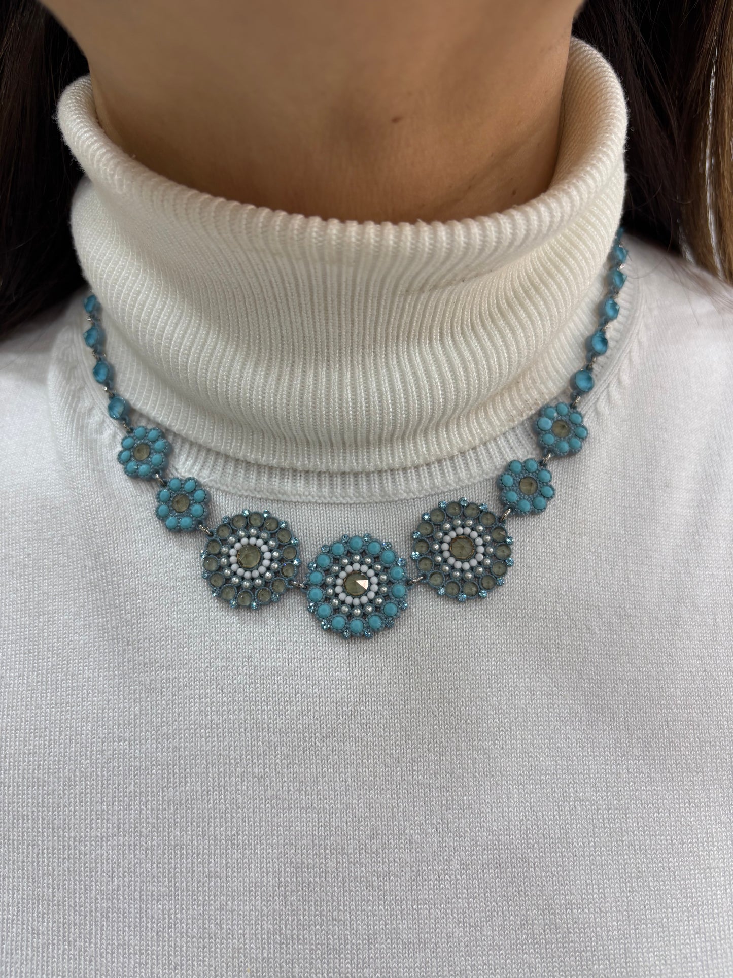 Collana LaGriffe Con Swarovski Azzurri
