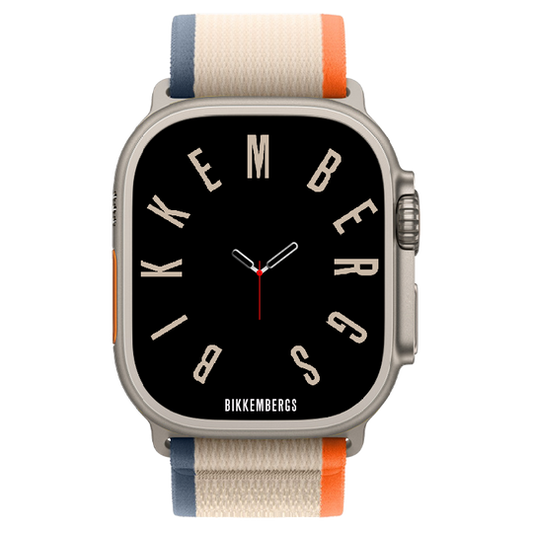 Smartwatch Bikkembergs Big Cassa Titanio e Cinturino Tessuto Multicolore