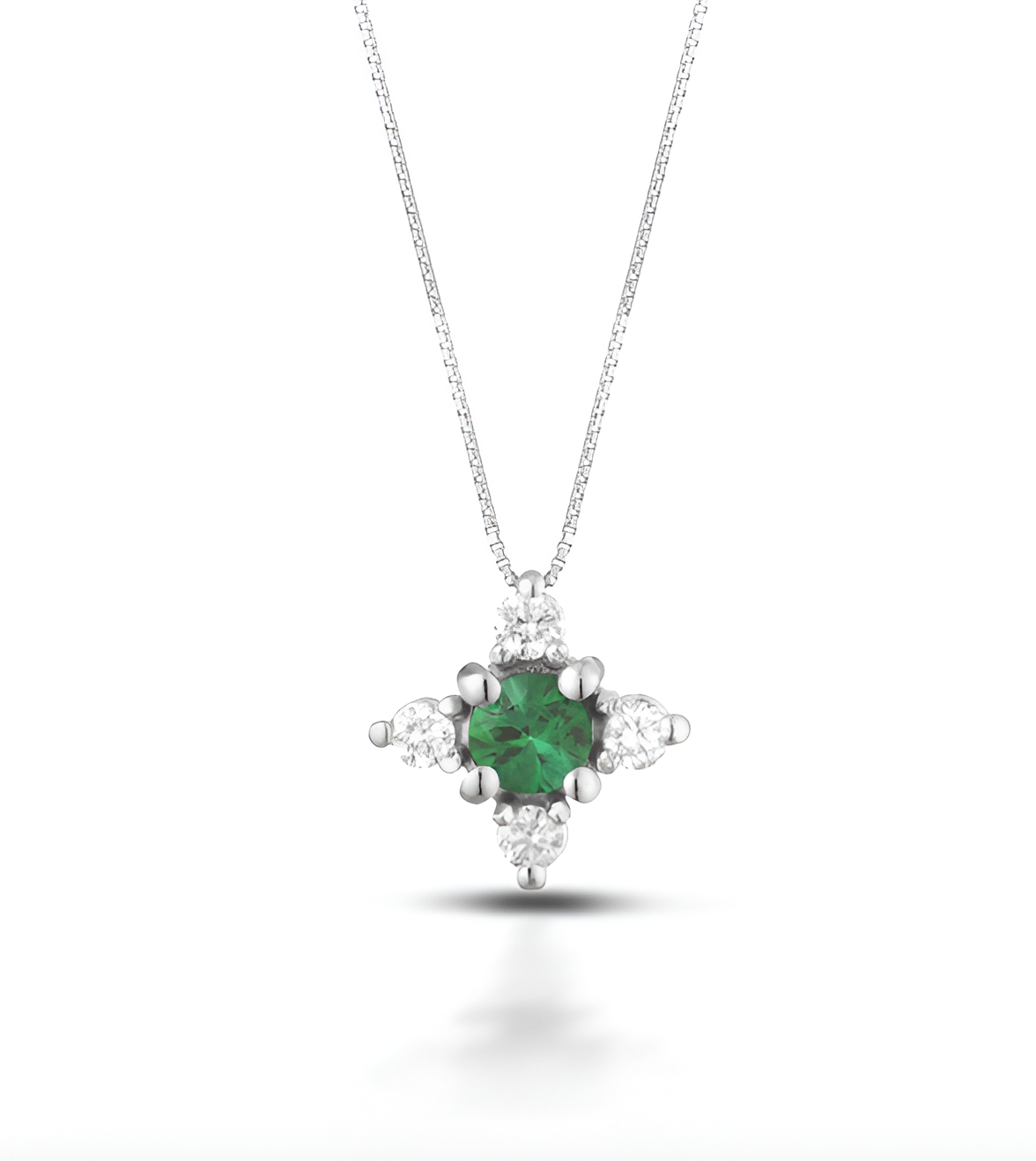collana marika oro 18 kt smeraldo e diamanti