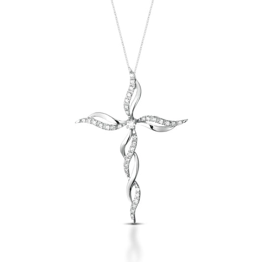 Collana Croce Marika Design Contemporaneo In Oro 18 Kt Con Diamanti