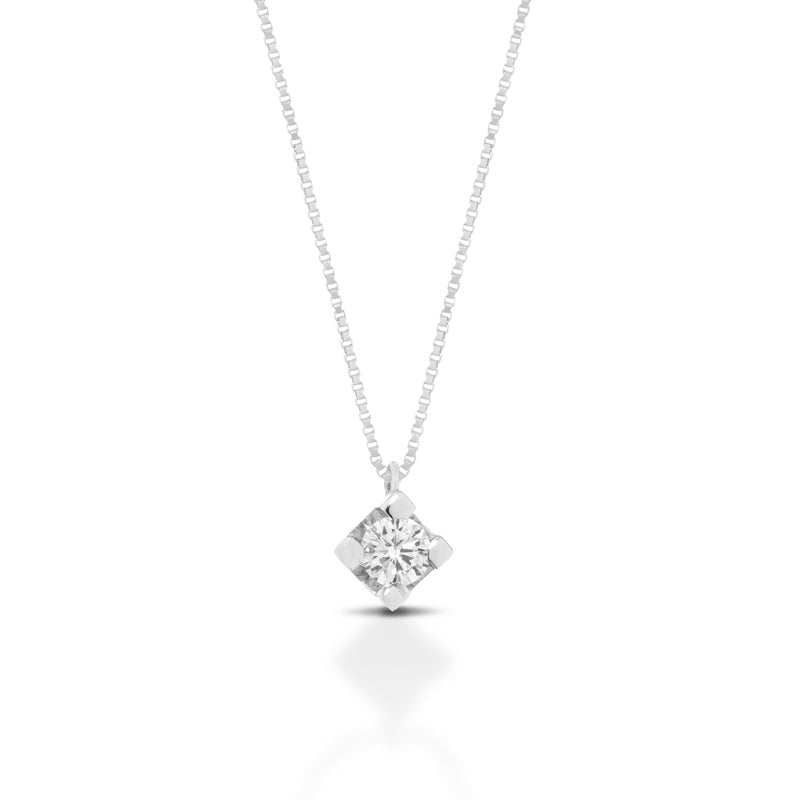 Collana Punto Luce In Oro 18 Kt Con Diamante 0.21 - CDGRIF21