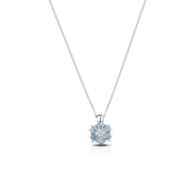 Collana Marika In Oro 18 Kt Con Acquamarina e Diamanti - CDP7606A