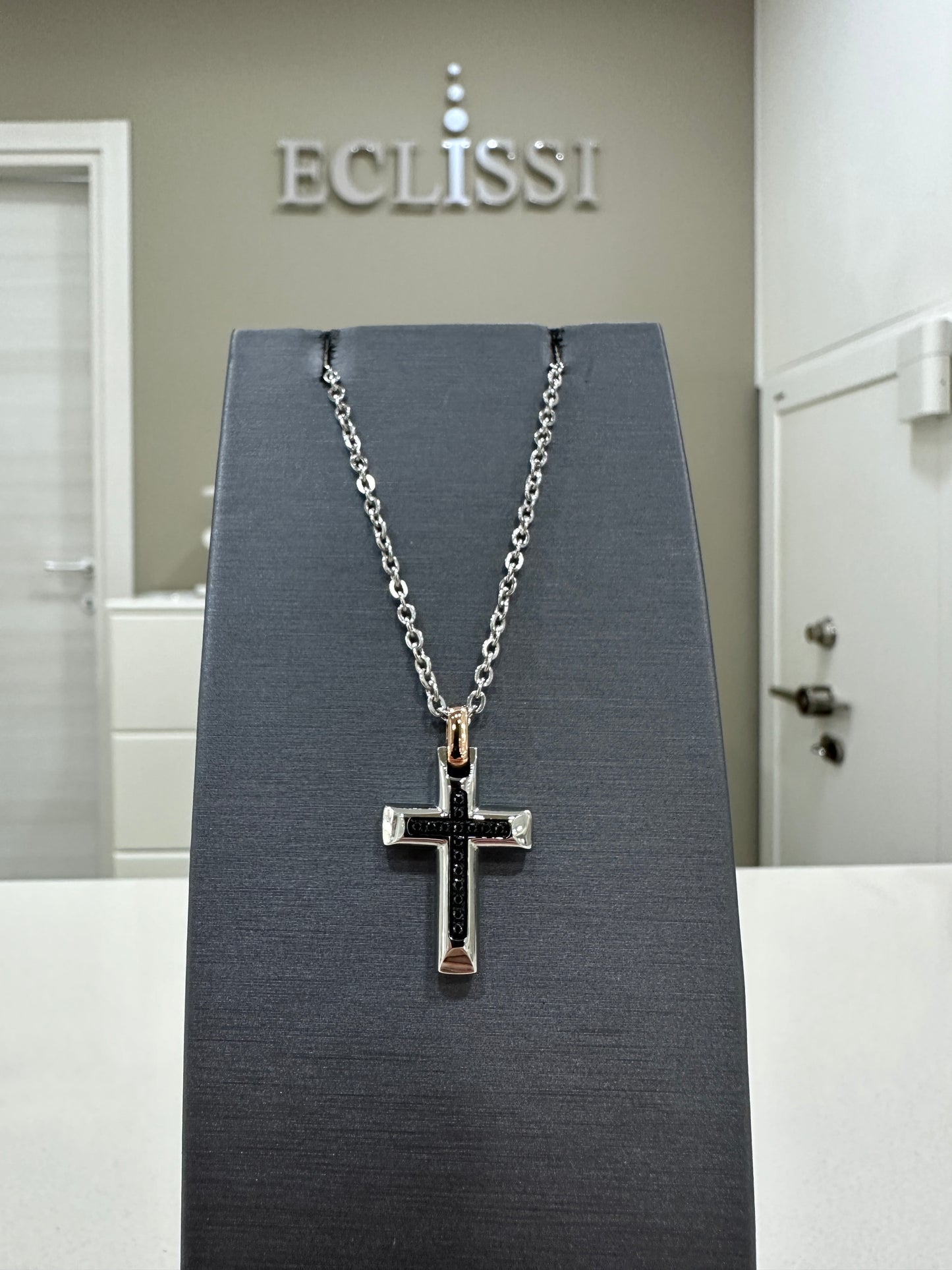 Collana Zancan Hi Teck Con Spinelli Neri