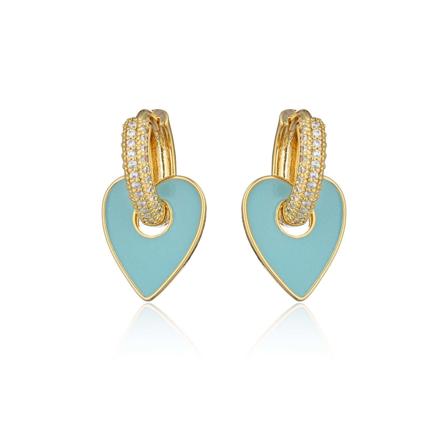 Orecchini Mewo Cuore Azzurro e Zirconi