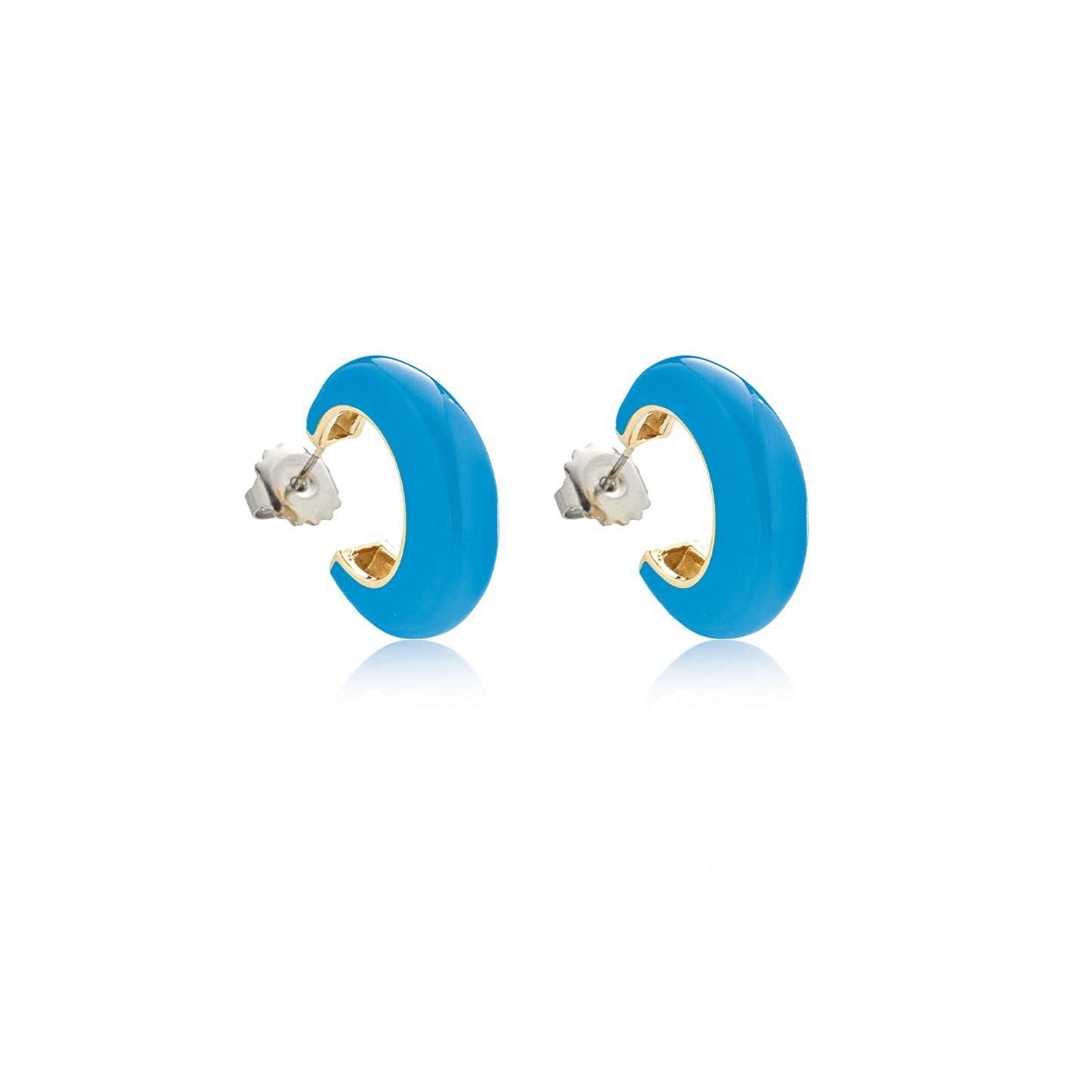 Orecchini Mewo Cerchio Azzurro Smaltato