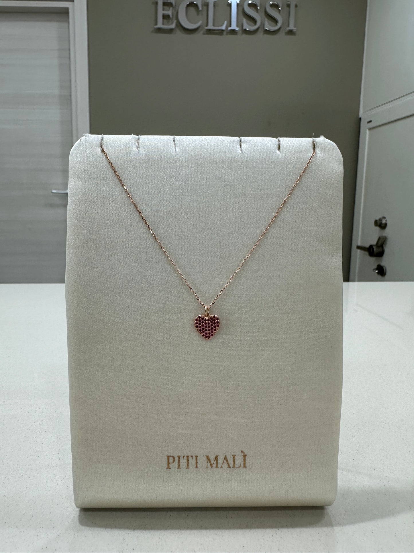 Collana Piti Mali Cuore Rosè Zirconato