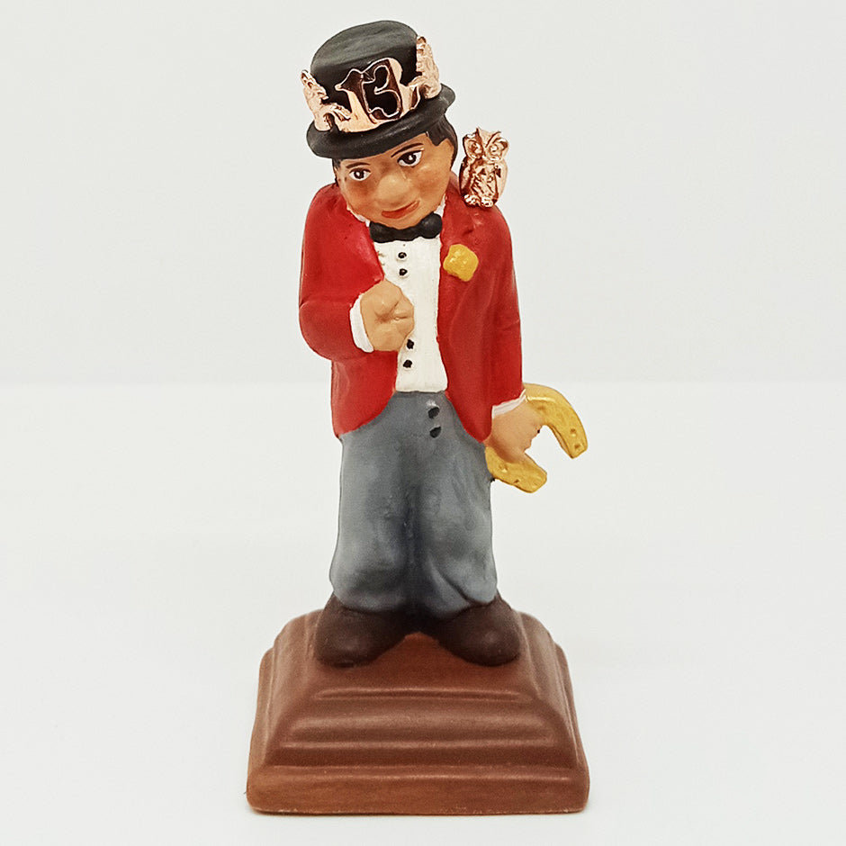 Gobbetto Amuleto In Terracotta Giacca Rossa