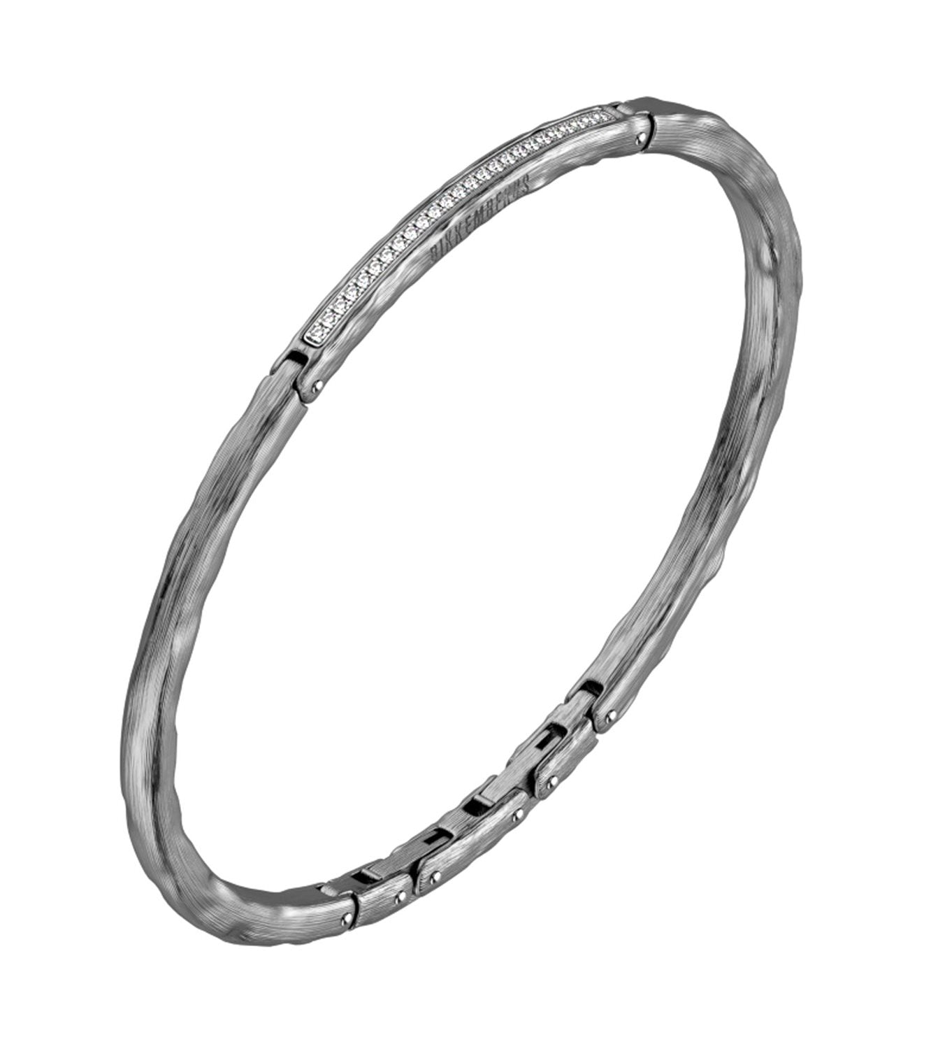 Bracciale Uomo Bikkembergs Acciaio Brunito e Diamanti