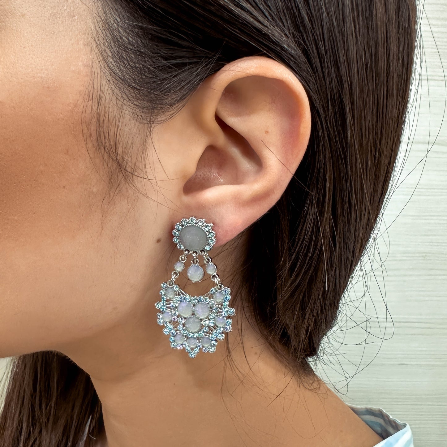 Orecchini La Griffe Con Swarovski e Opali Rosa