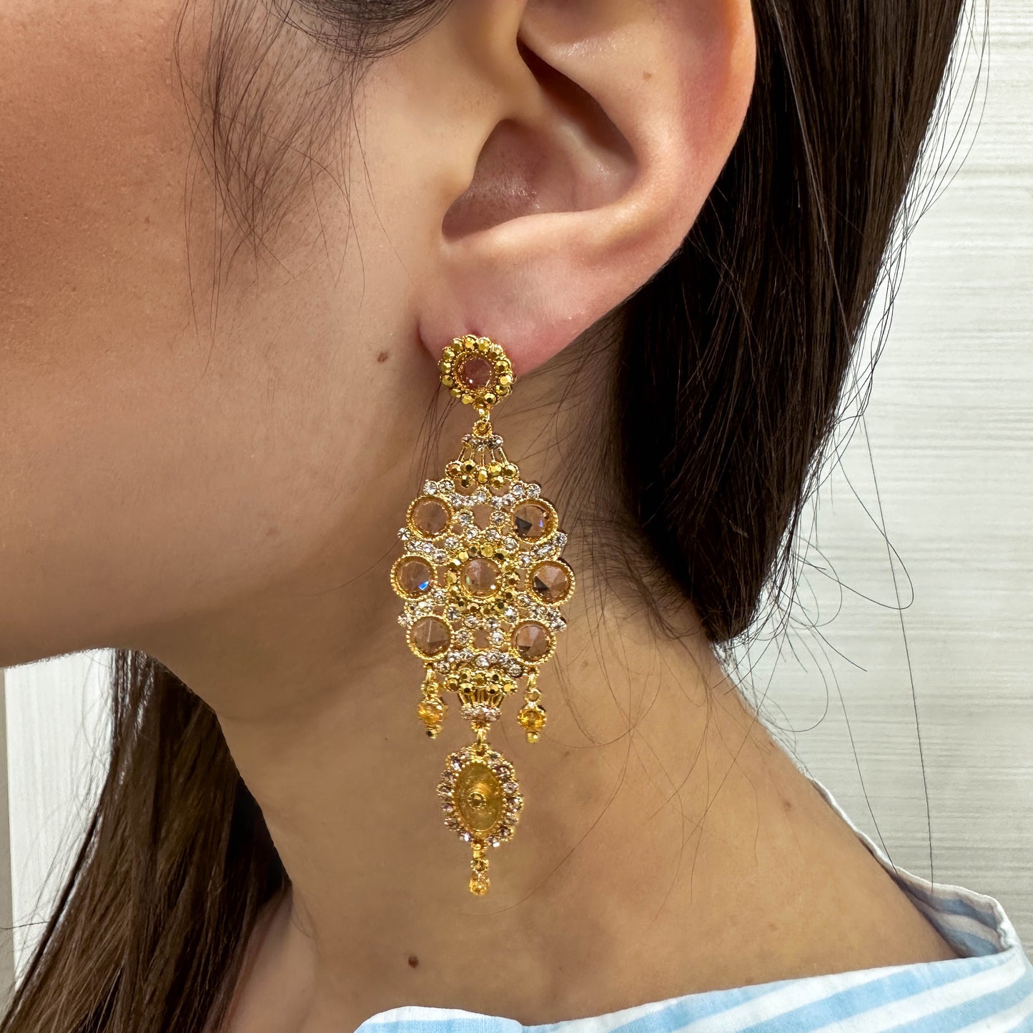 Orecchini La Griffe Dorati Con Swarovski
