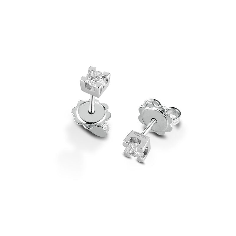 Orecchini Punto Luce Marika In Oro 18 Kt Con Diamanti 0.20 - ORGRIF20SIR