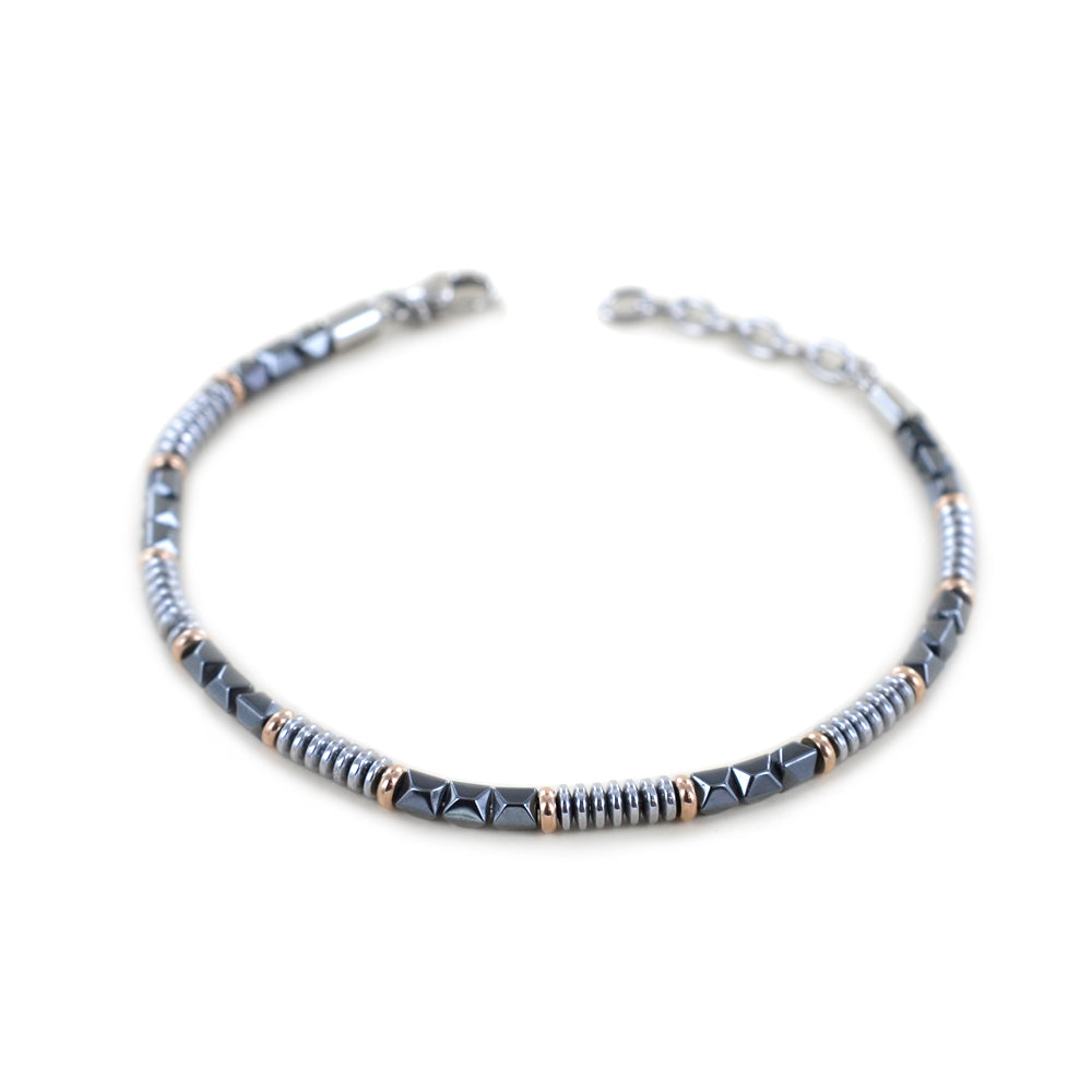 Bracciale Uomo Zancan In Acciaio Silver e Rosè