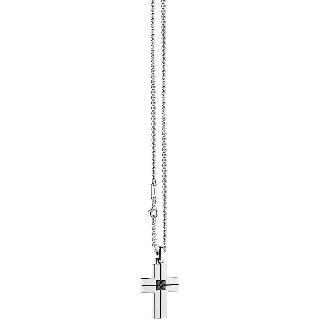 Collana Croce Zancan Con Spinelli Neri Hi Teck
