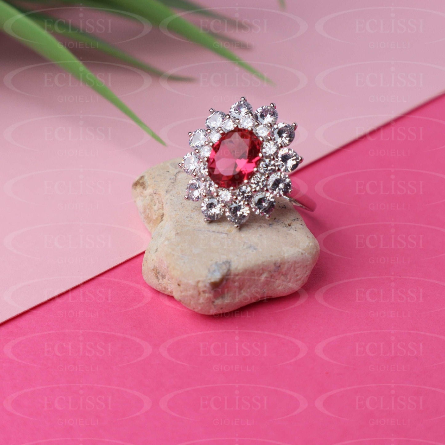 Anello Donna Argento mod. Grace Rosso - Eclissi Gioielli