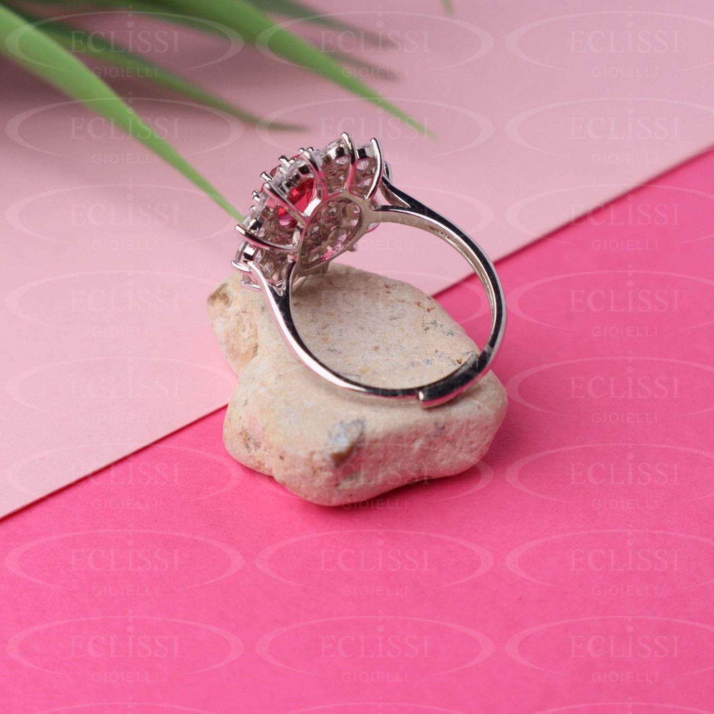 Anello Donna Argento mod. Grace Rosso - Eclissi Gioielli