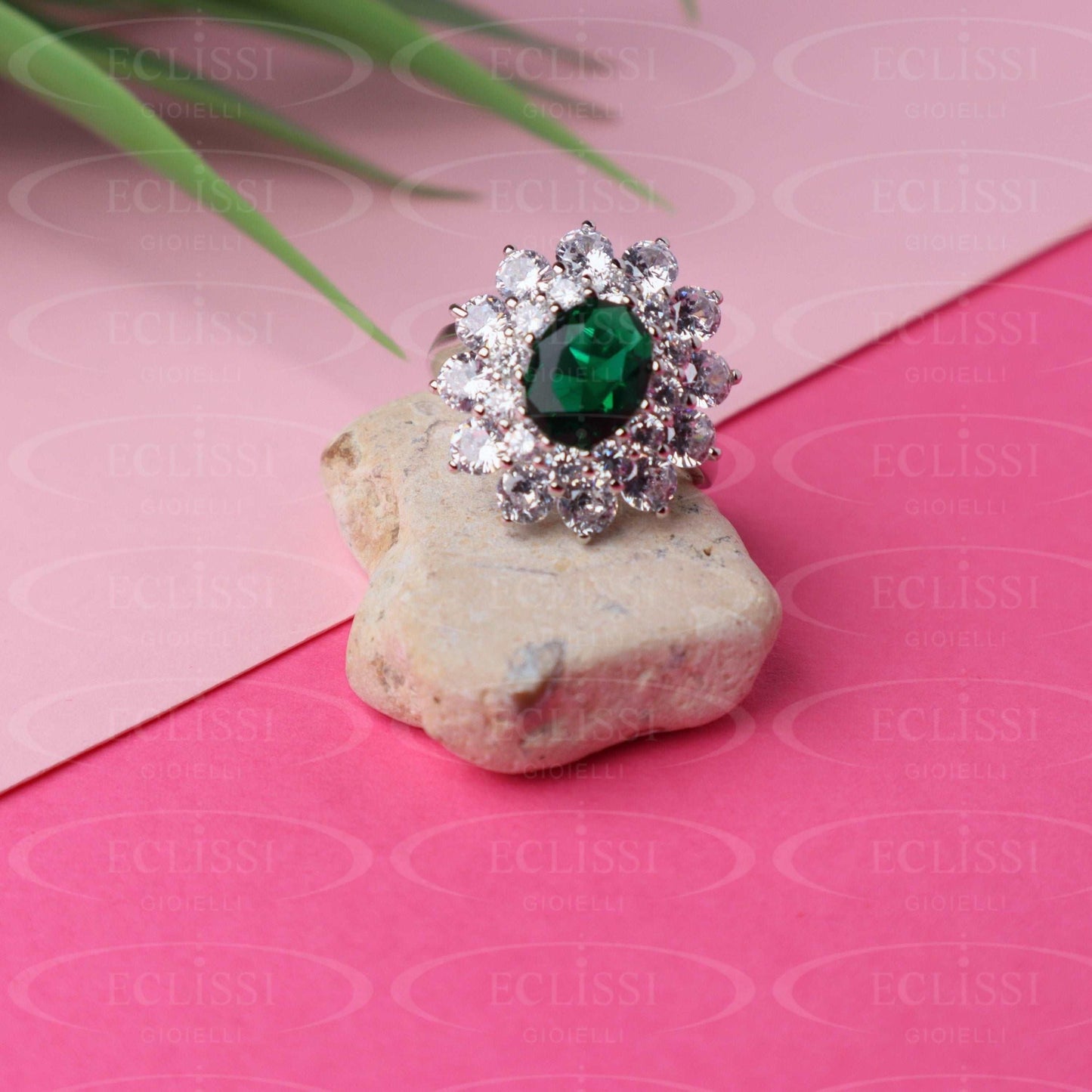Anello Donna Argento mod. Grace Verde - Eclissi Gioielli