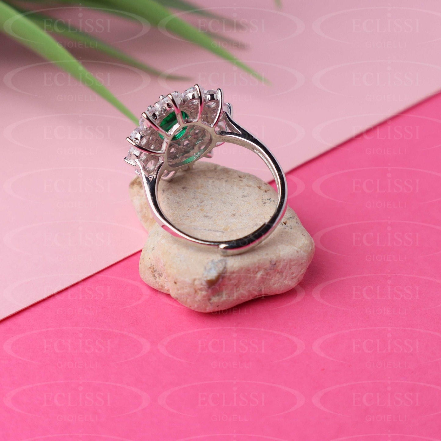 Anello Donna Argento mod. Grace Verde - Eclissi Gioielli