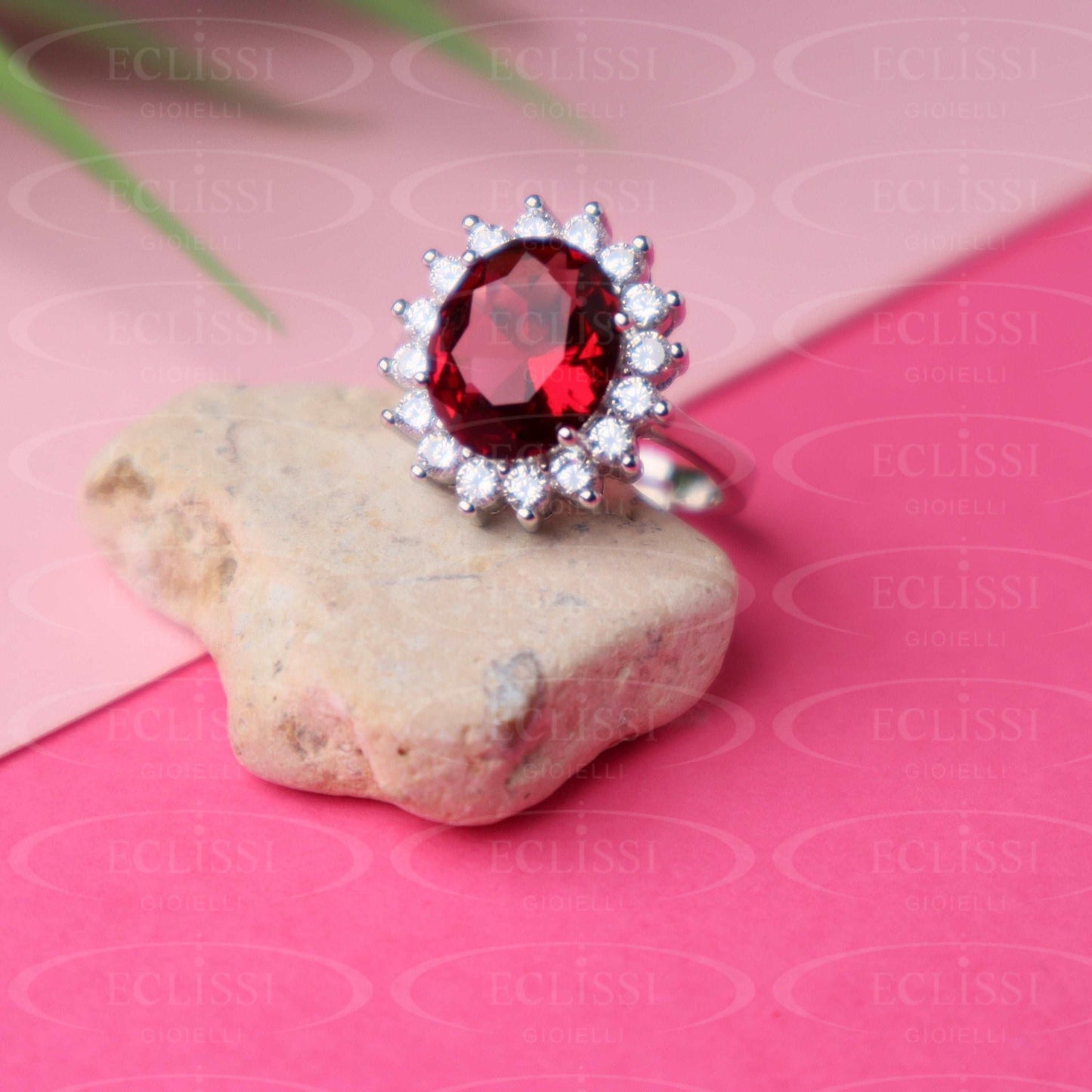 Anello Donna Argento mod. Kate Rosso - Eclissi Gioielli