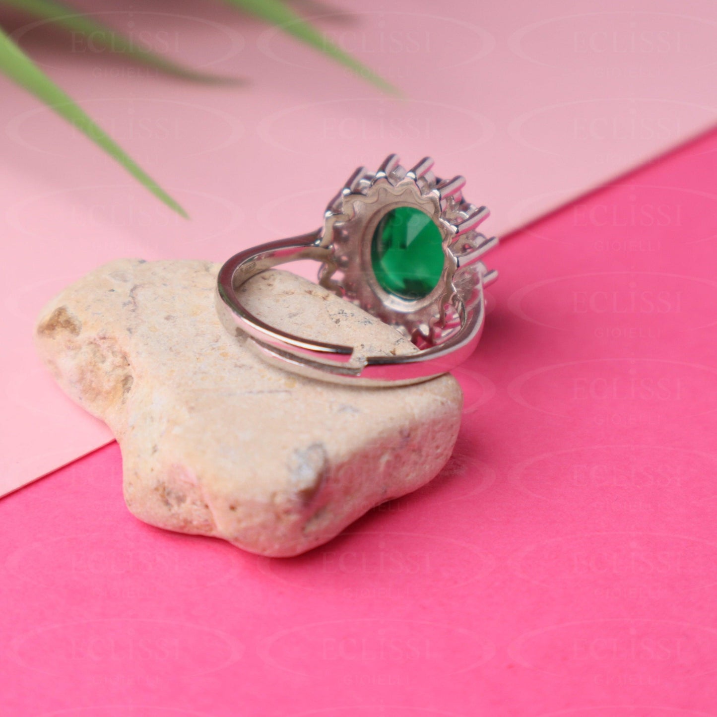 Anello Donna Argento mod. Kate verde - Eclissi Gioielli
