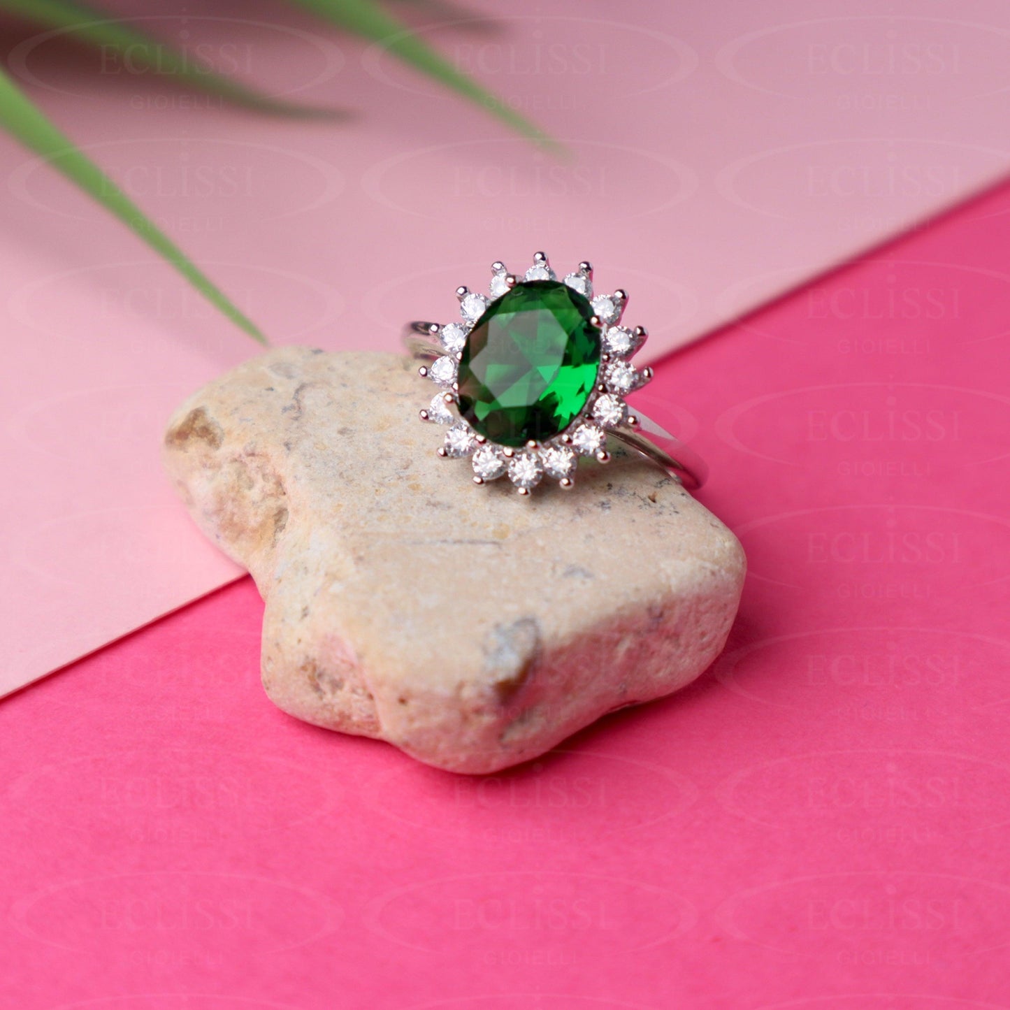 Anello Donna Argento mod. Diana Verde - Eclissi Gioielli