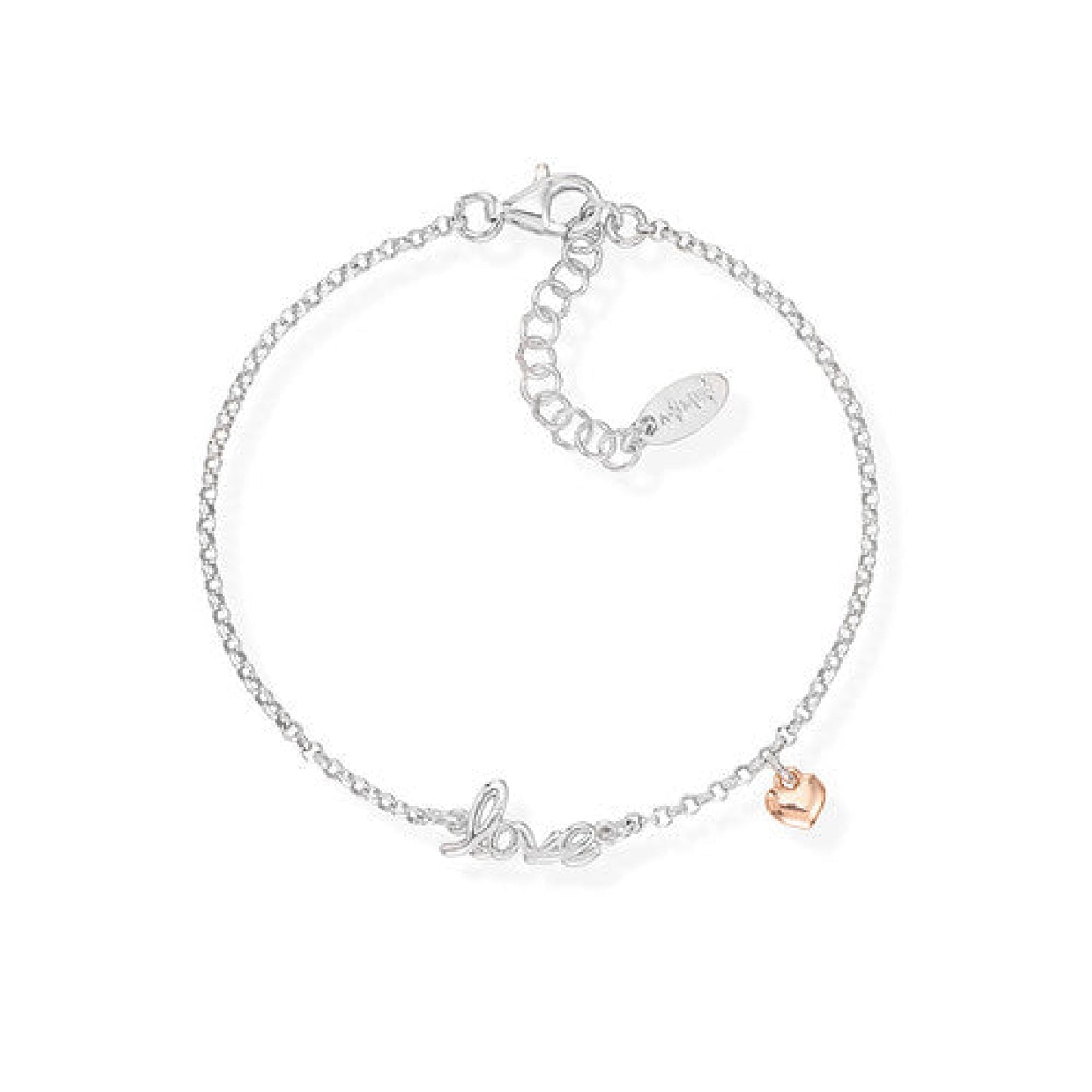 Bracciale Amen Love E Charm Cuore Rosa Bracciali
