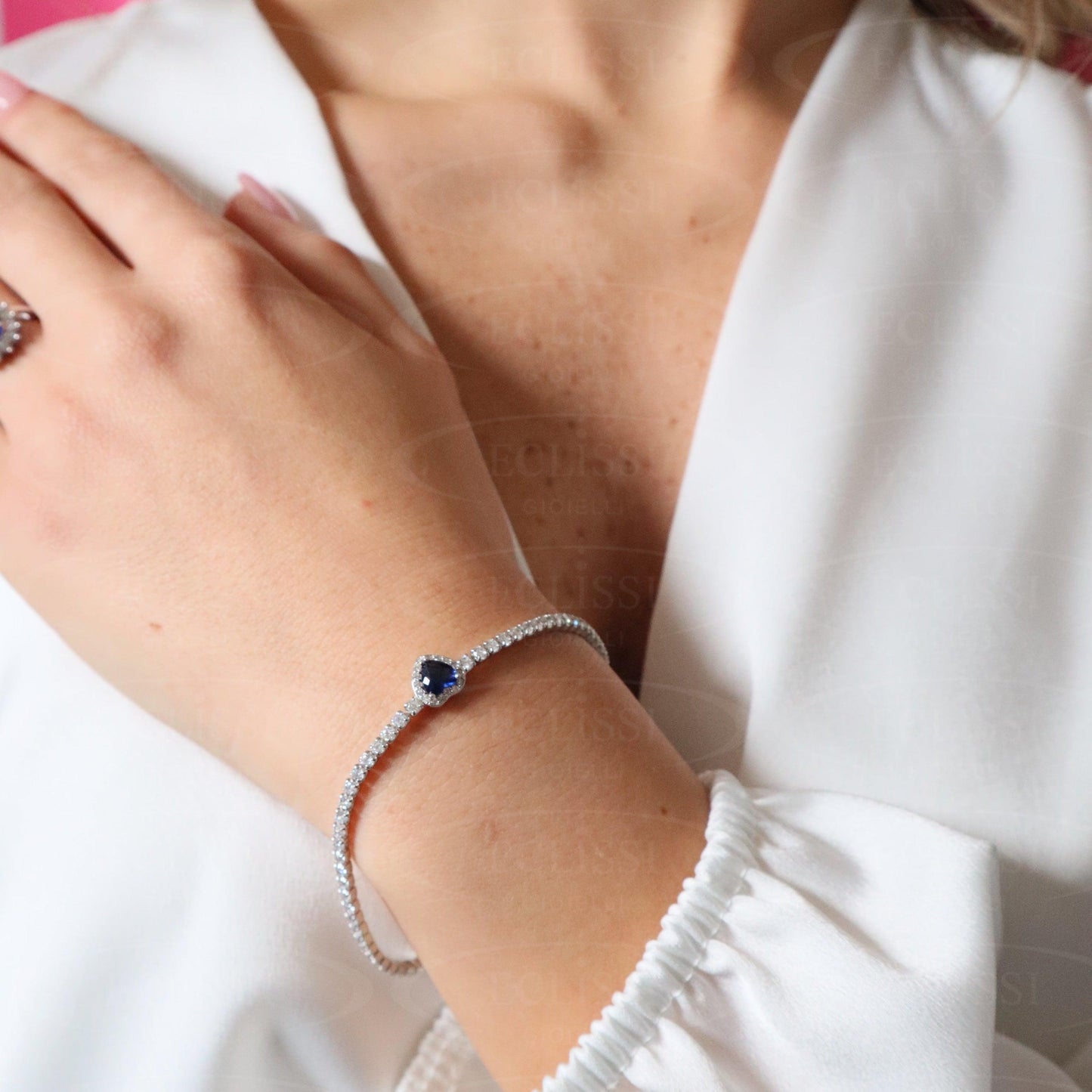 Bracciale Tennis Cuore Blu mod. Sissi - Eclissi Gioielli