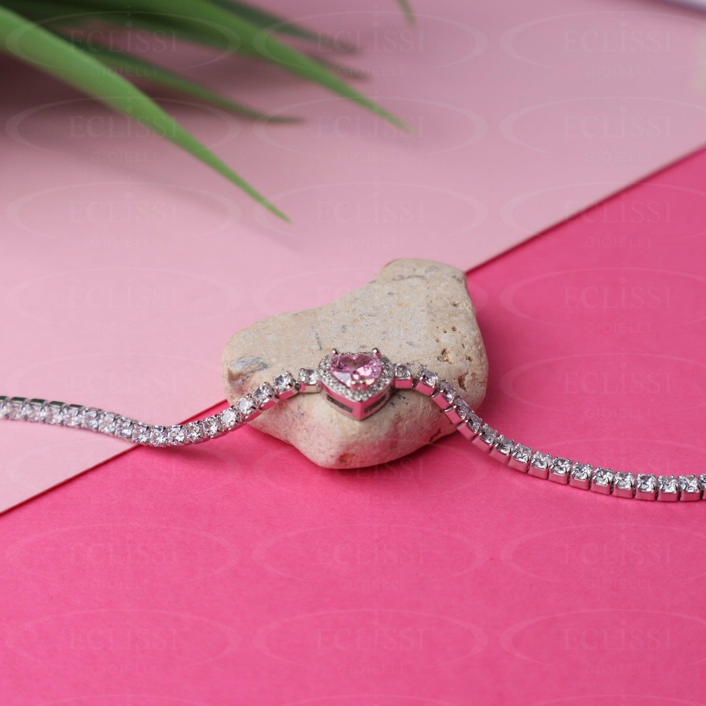 Bracciale Tennis Cuore Rosa mod. Sissi - Eclissi Gioielli