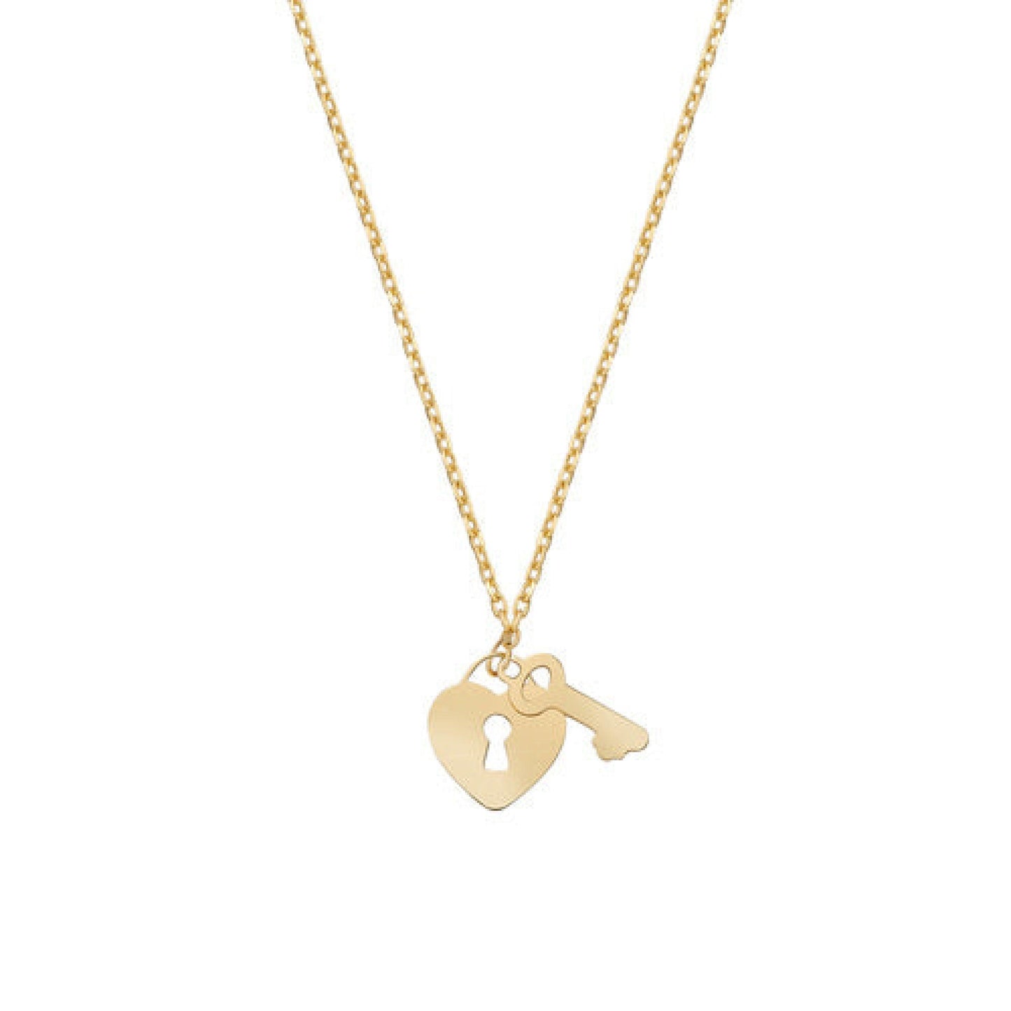 Collana Donna Amen Cuore E Chiave Oro 9 Kt Collane