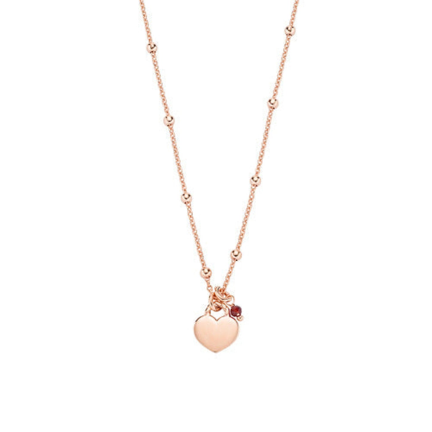 Collana Donna Amen Cuore Rosè E Cipollino Rubino Collane
