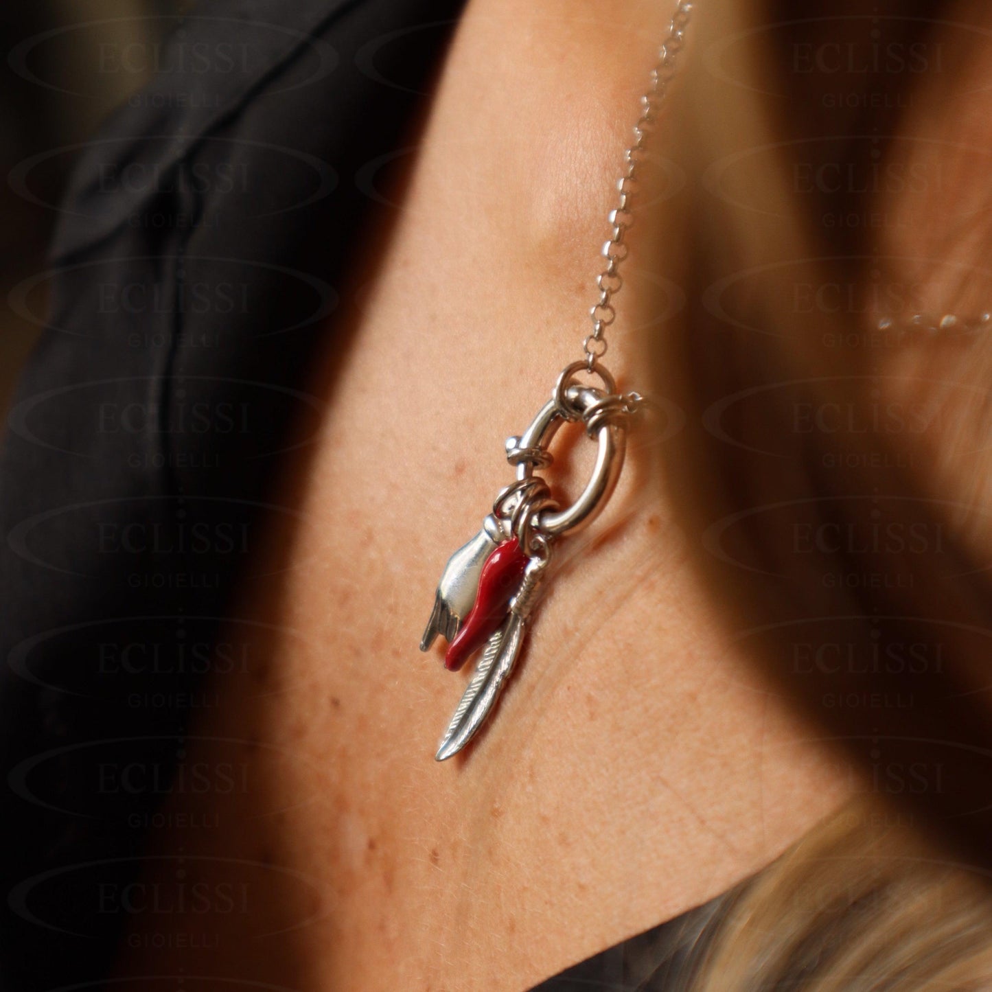 Collana Donna Argento 3 Ciondoli Dante - Eclissi Gioielli