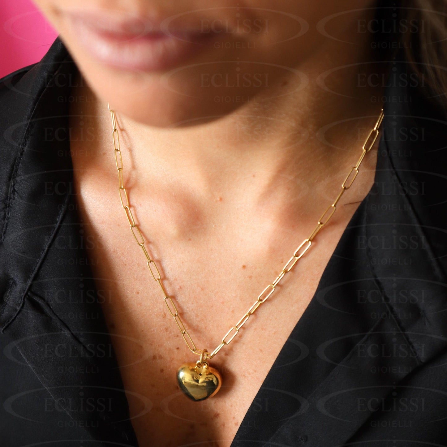 Collana Donna Argento Cuore Grande mod. Afrodite - Eclissi Gioielli