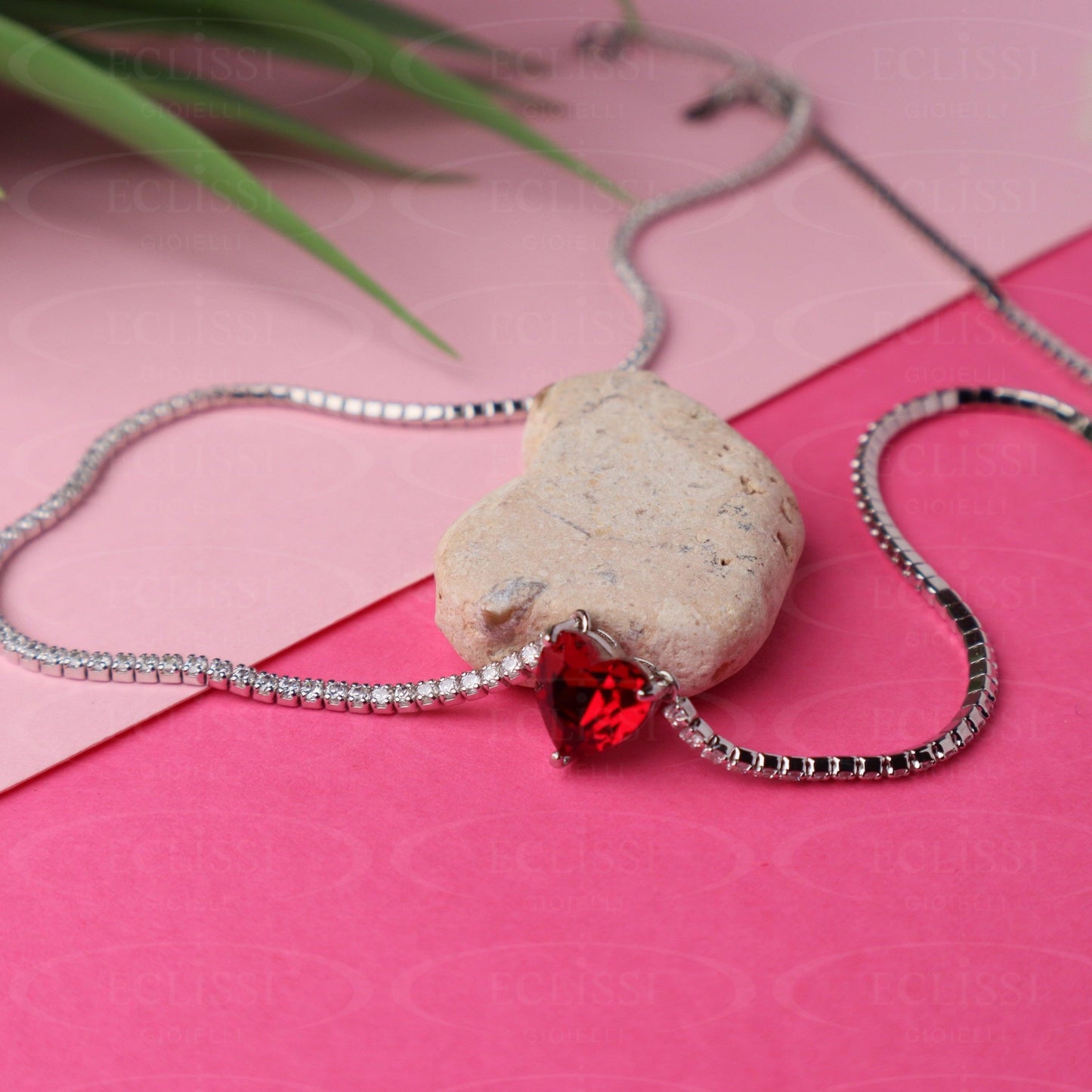 Collana Tennis Cuore Rosso mod. Taylor - Eclissi Gioielli