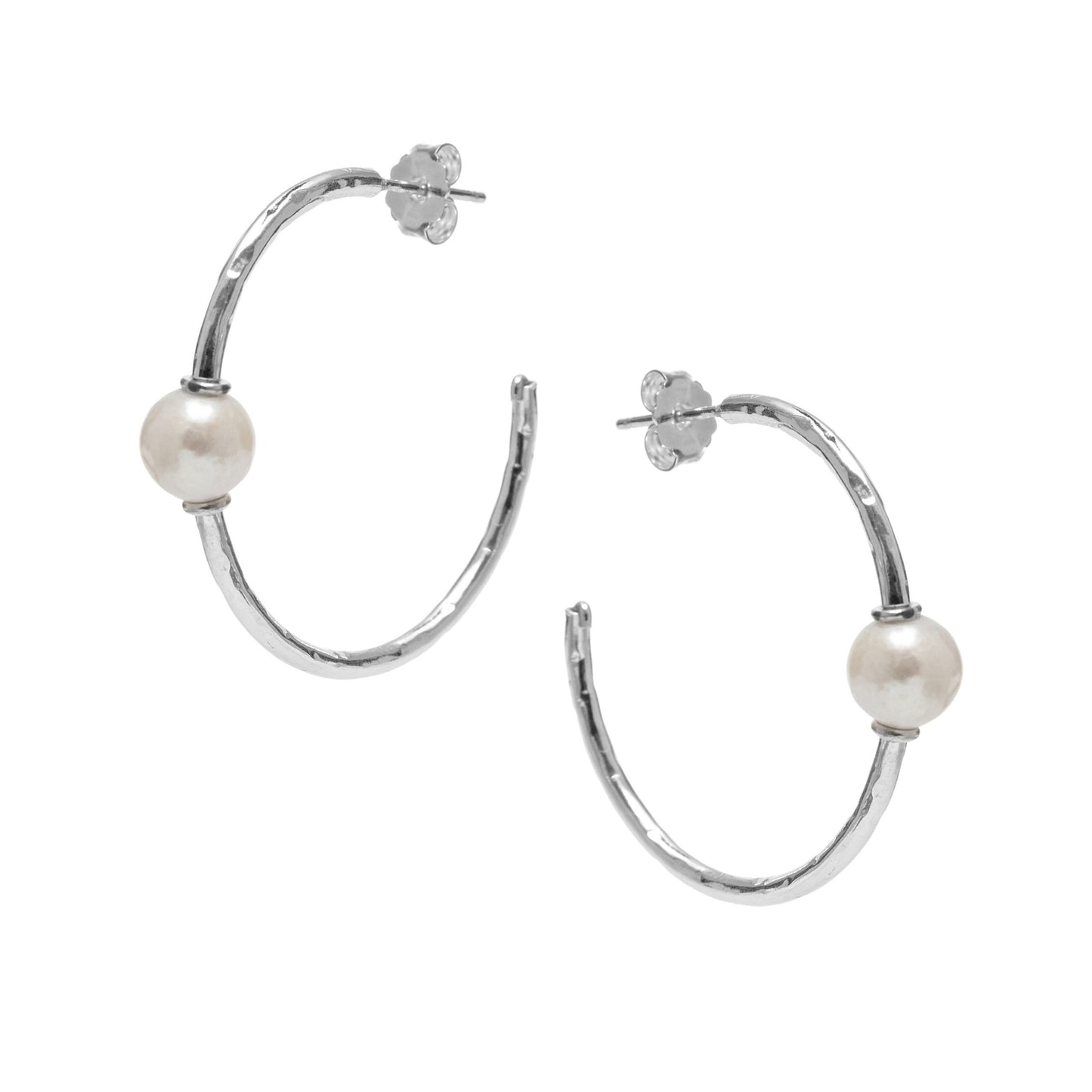 Orecchini Athena In Argento Con Perla