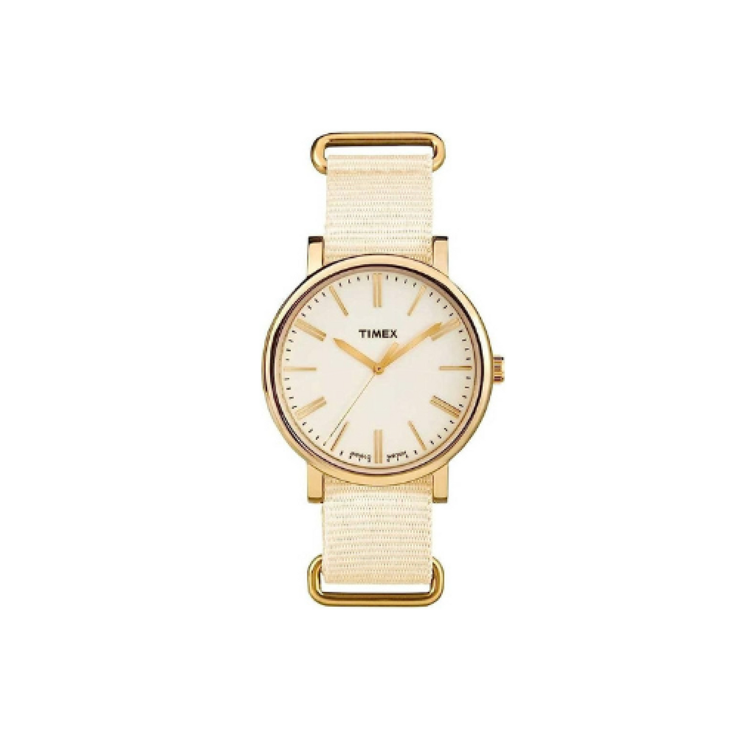 Orologio Timex Con Cassa Dorata E Cinturino In Nylon