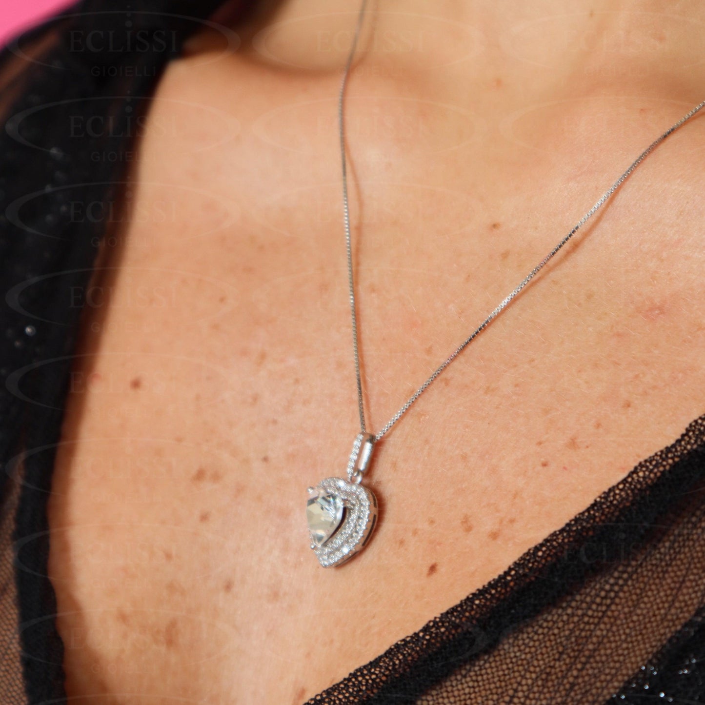 Parure Cuore Bianco mod. Rose - Eclissi Gioielli