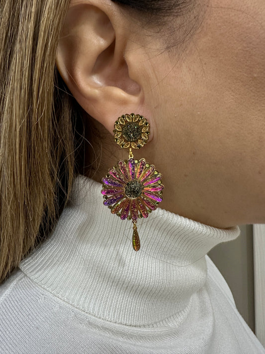 Orecchini LaGriffe Dorato e Multicolor