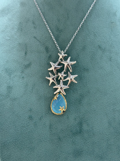 Collana Nemoris Con Stelle Marine  e Agata