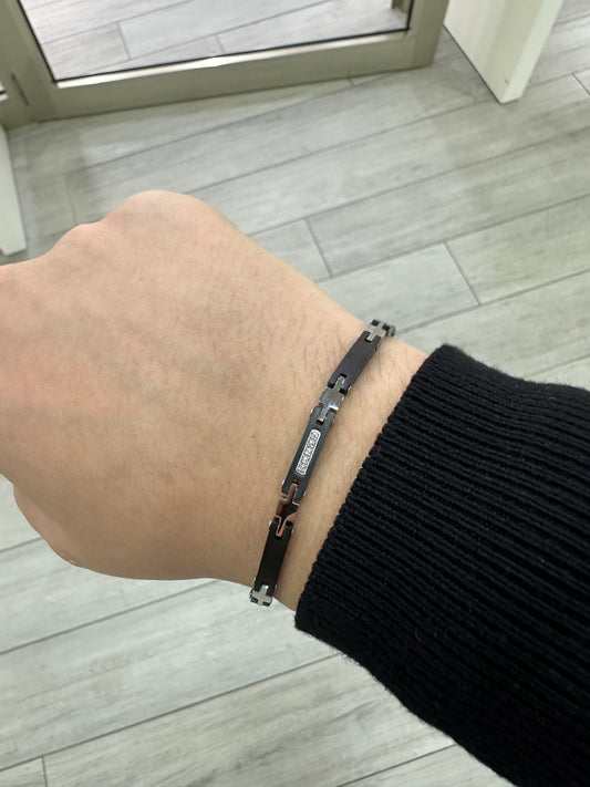 Bracciale Zancan In Acciaio Nero e Zirconi