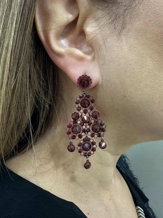 Orecchini LaGriffe Bordeaux Con Swarovski